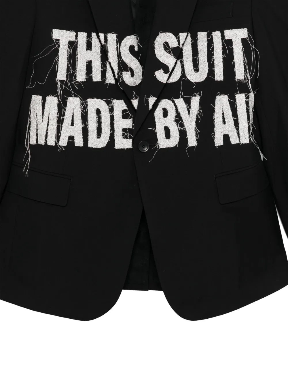 Doublet Gerafelde blazer met tekst-print Zwart