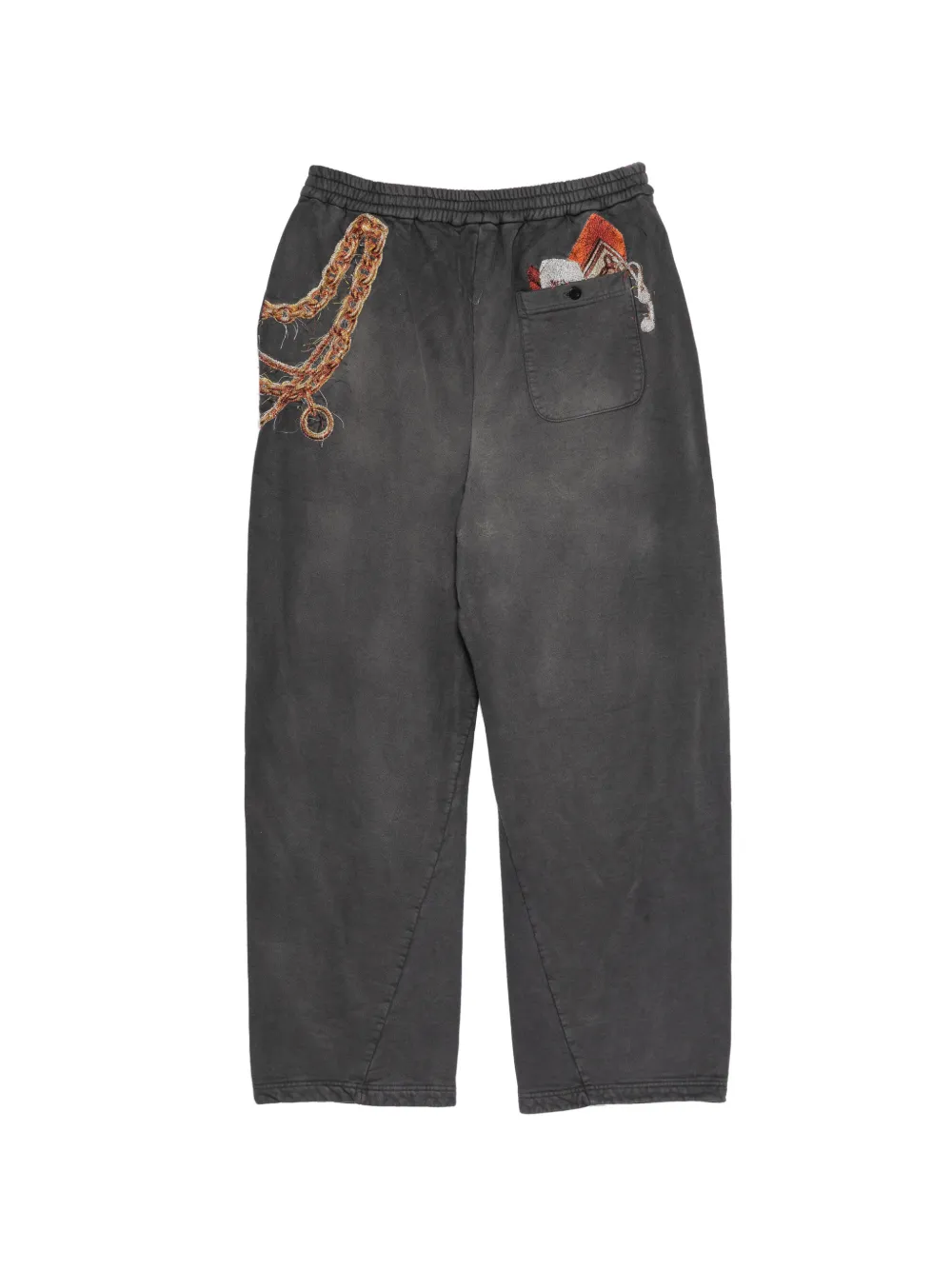 Doublet Trainingsbroek met geborduurde ketting Grijs