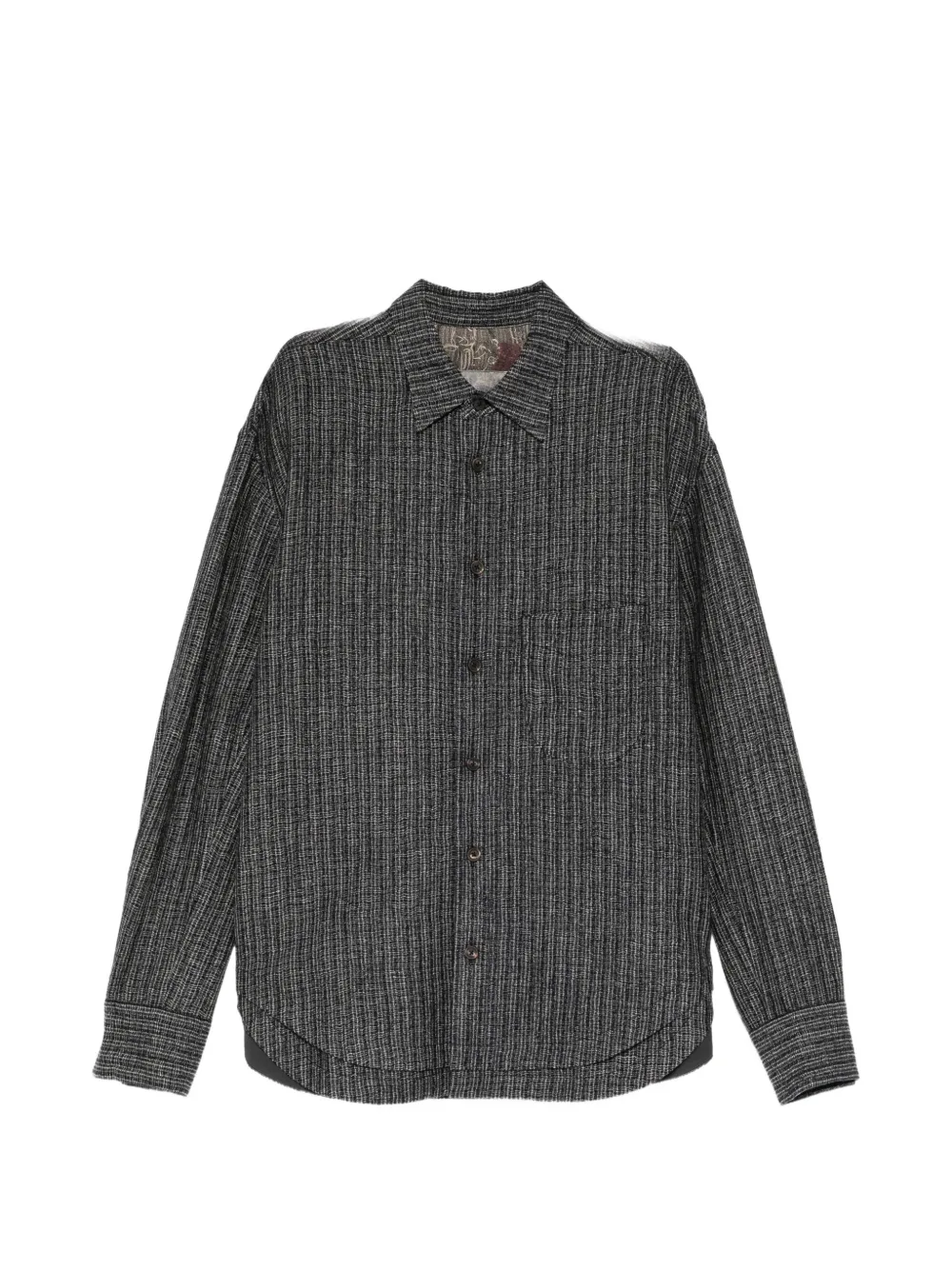 Ziggy Chen Stripe-patterned Patch-pocket Shirt In Blue