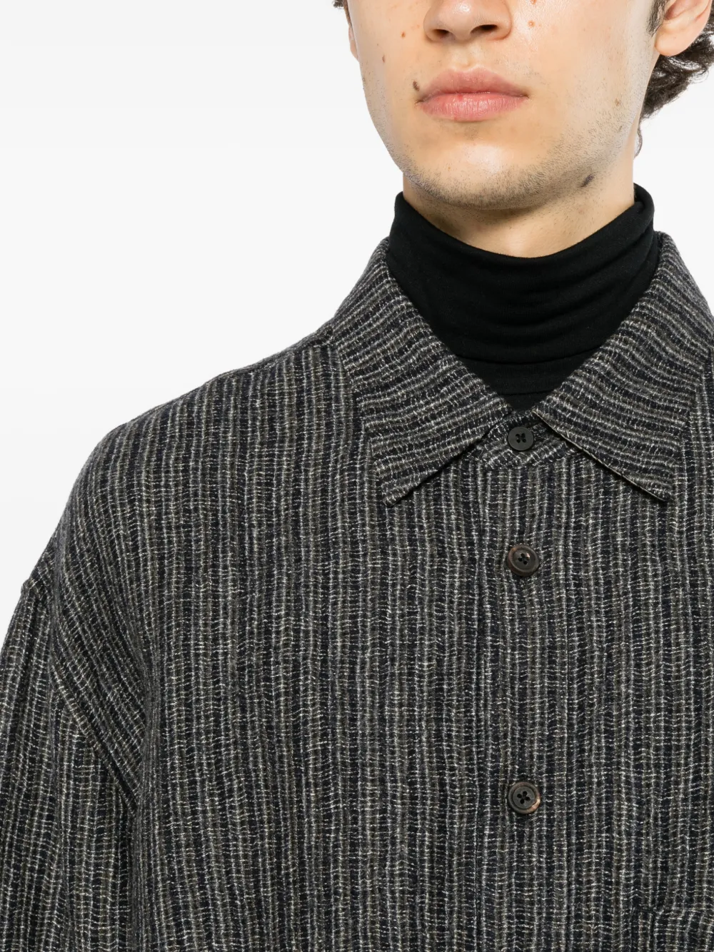 Ziggy Chen Stripe-patterned Patch-pocket Shirt In Blue