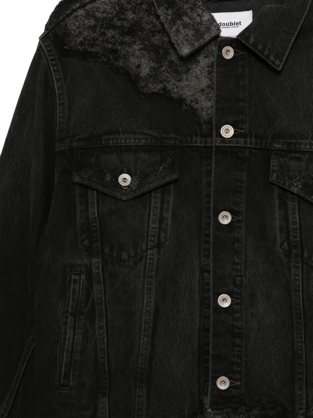 Doublet Denim jack met borduurwerk Zwart