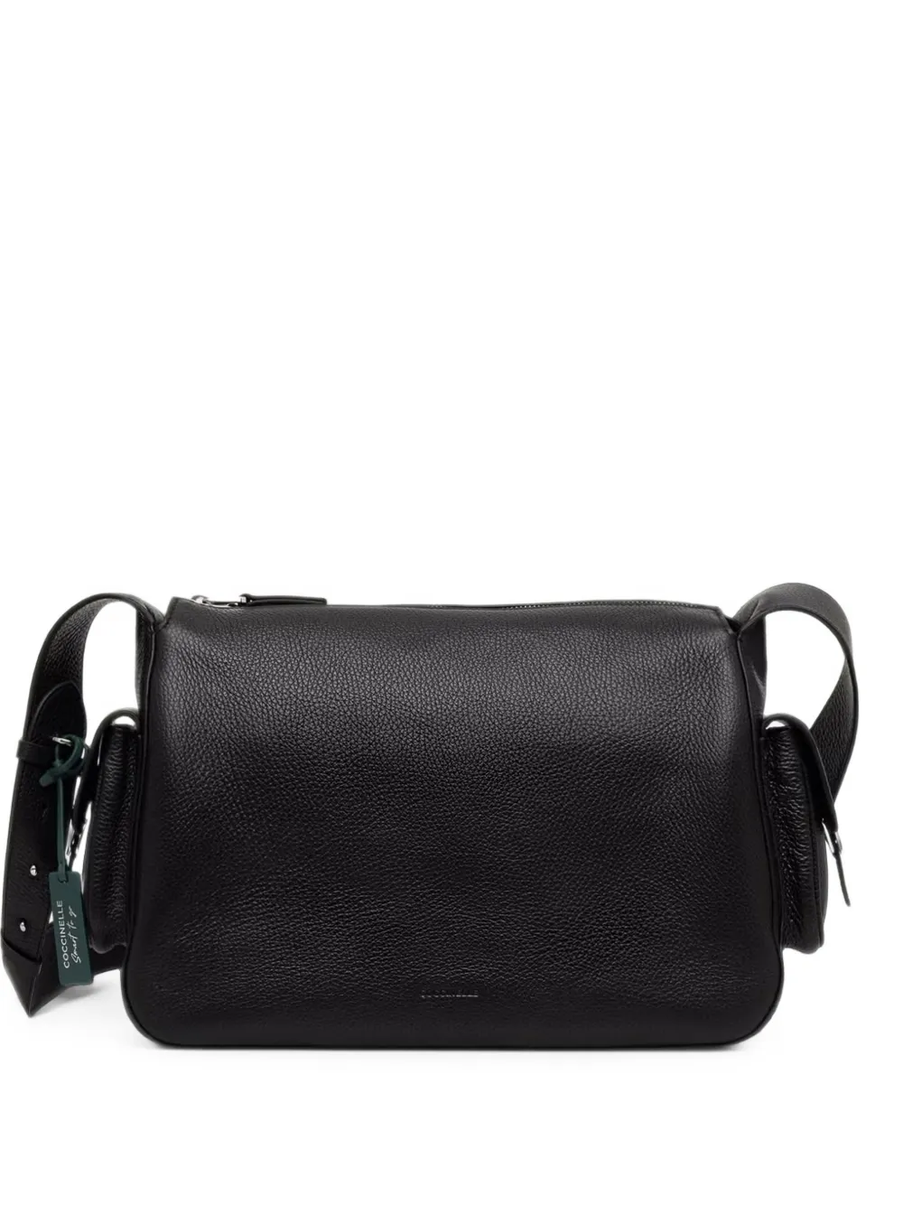 Coccinelle grainy logo-print shoulder bag