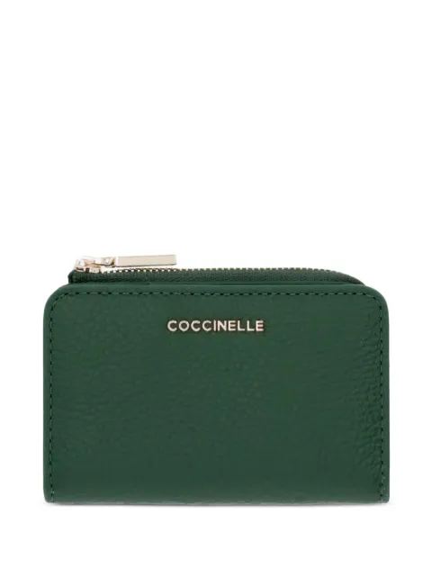 Coccinelle logo-plaque pebbled-leather wallet