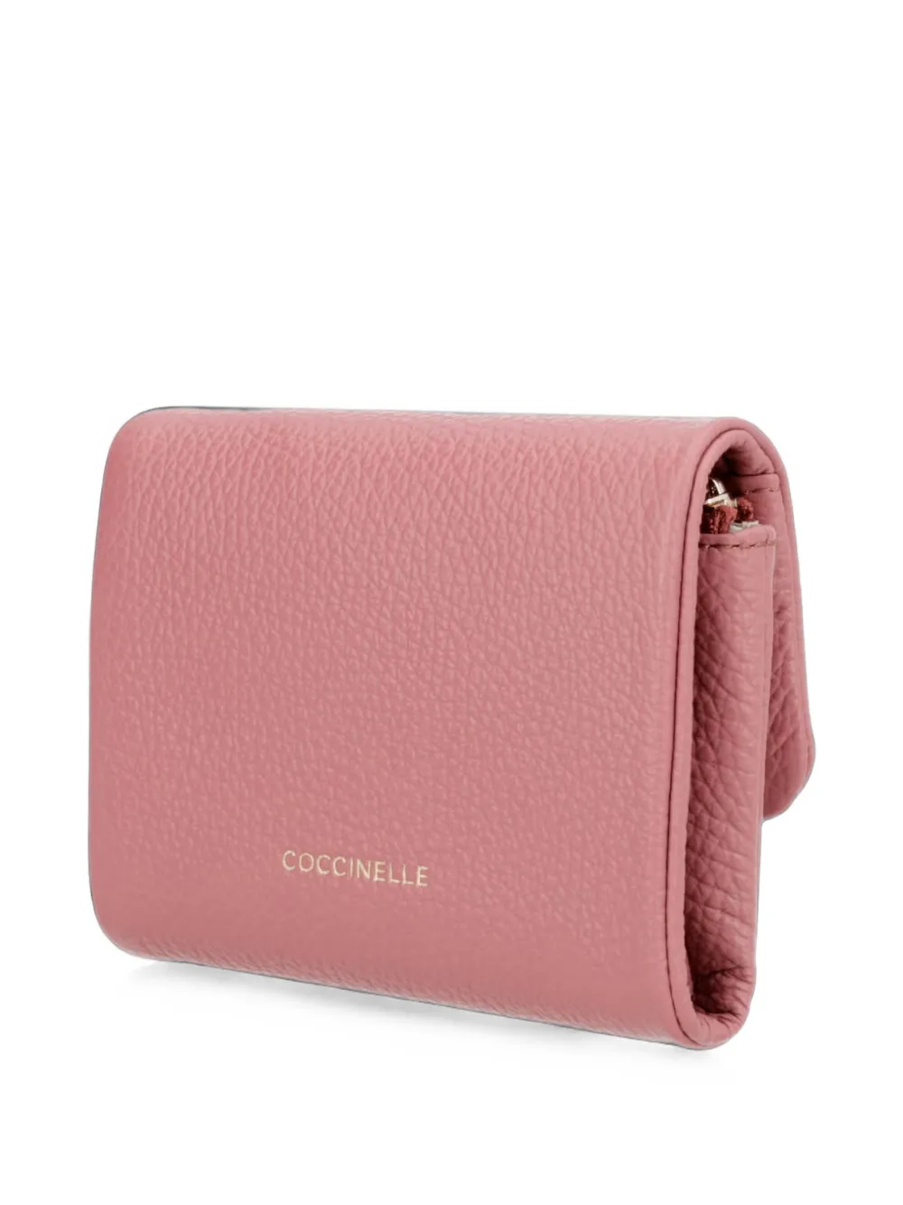 Coccinelle C-Me Softy portemonnee van nerfleer met logo-plakkaat Roze