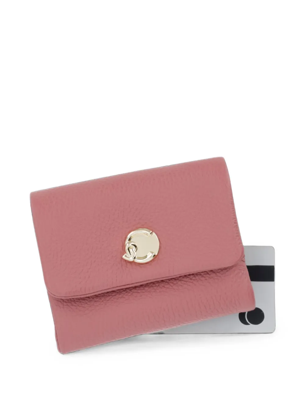 Coccinelle C-Me Softy portemonnee van nerfleer met logo-plakkaat Roze