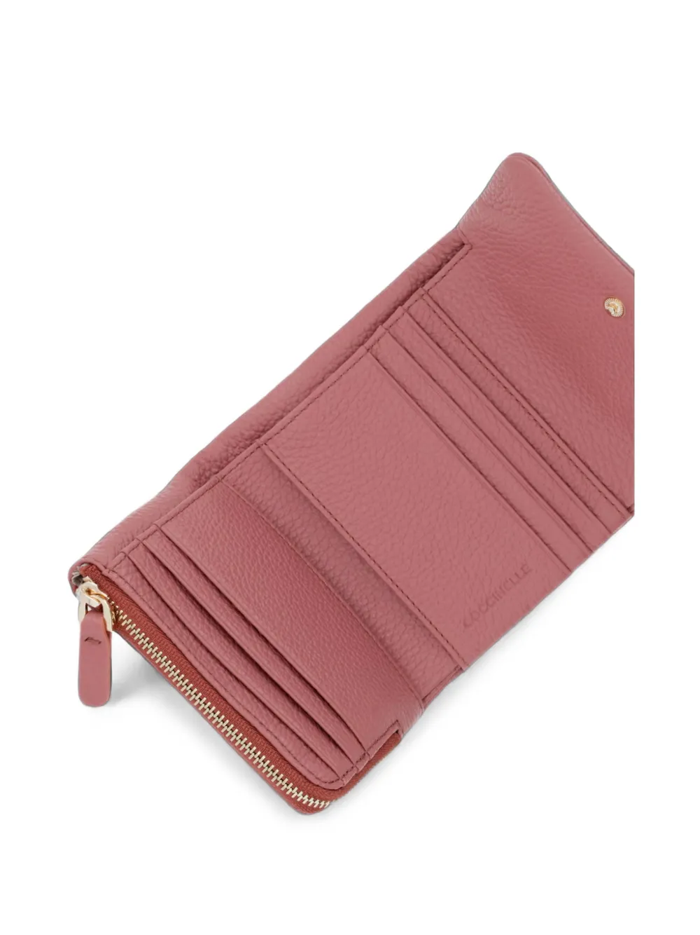 Coccinelle C-Me Softy portemonnee van nerfleer met logo-plakkaat Roze