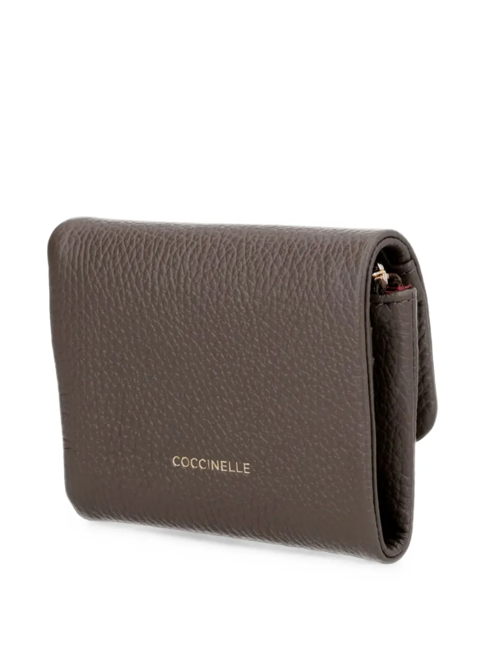 Coccinelle C-Me Softy portemonnee van leer met textuur Bruin