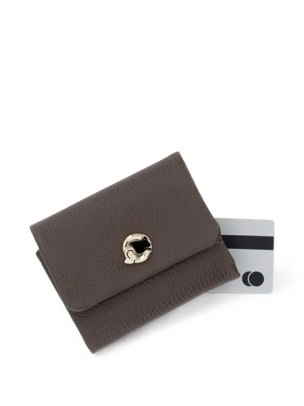 Coccinelle C-Me Softy portemonnee van leer met textuur Bruin
