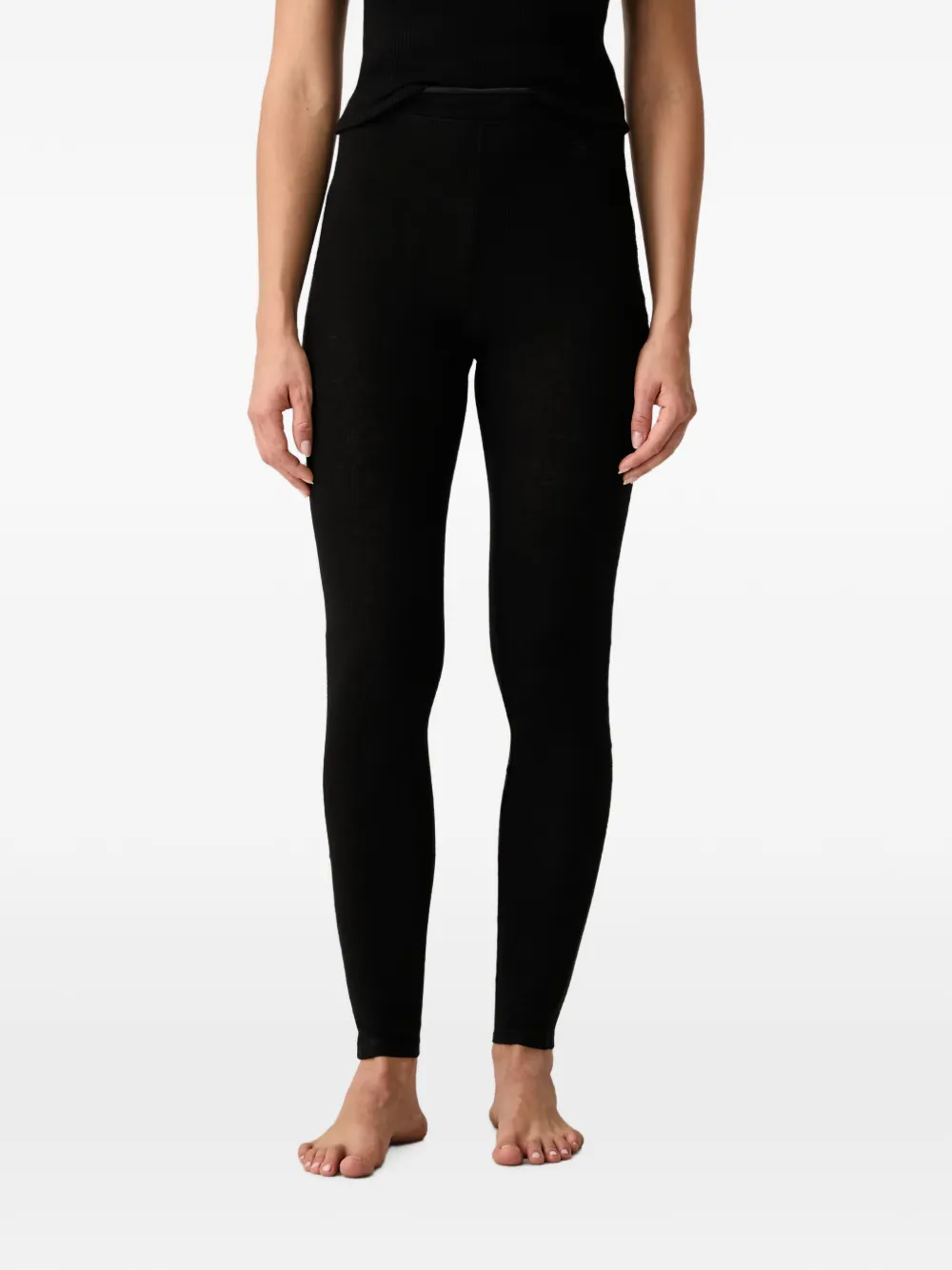 Chantelle Warm Radiance ribbed-knit leggings - Nero