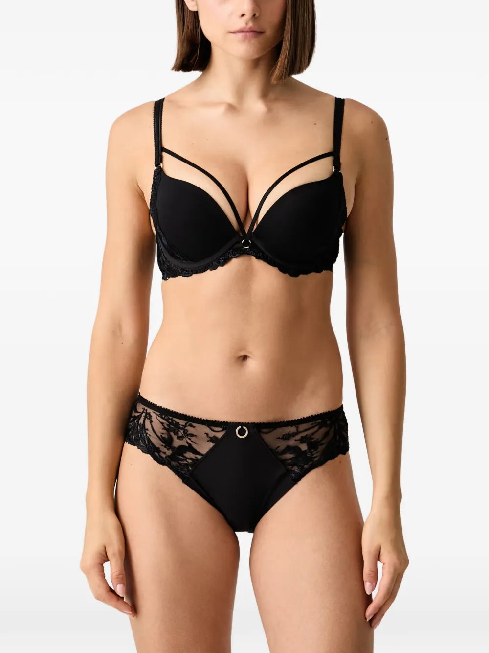 Chantelle Illusion bh met geborduurd bandje Zwart