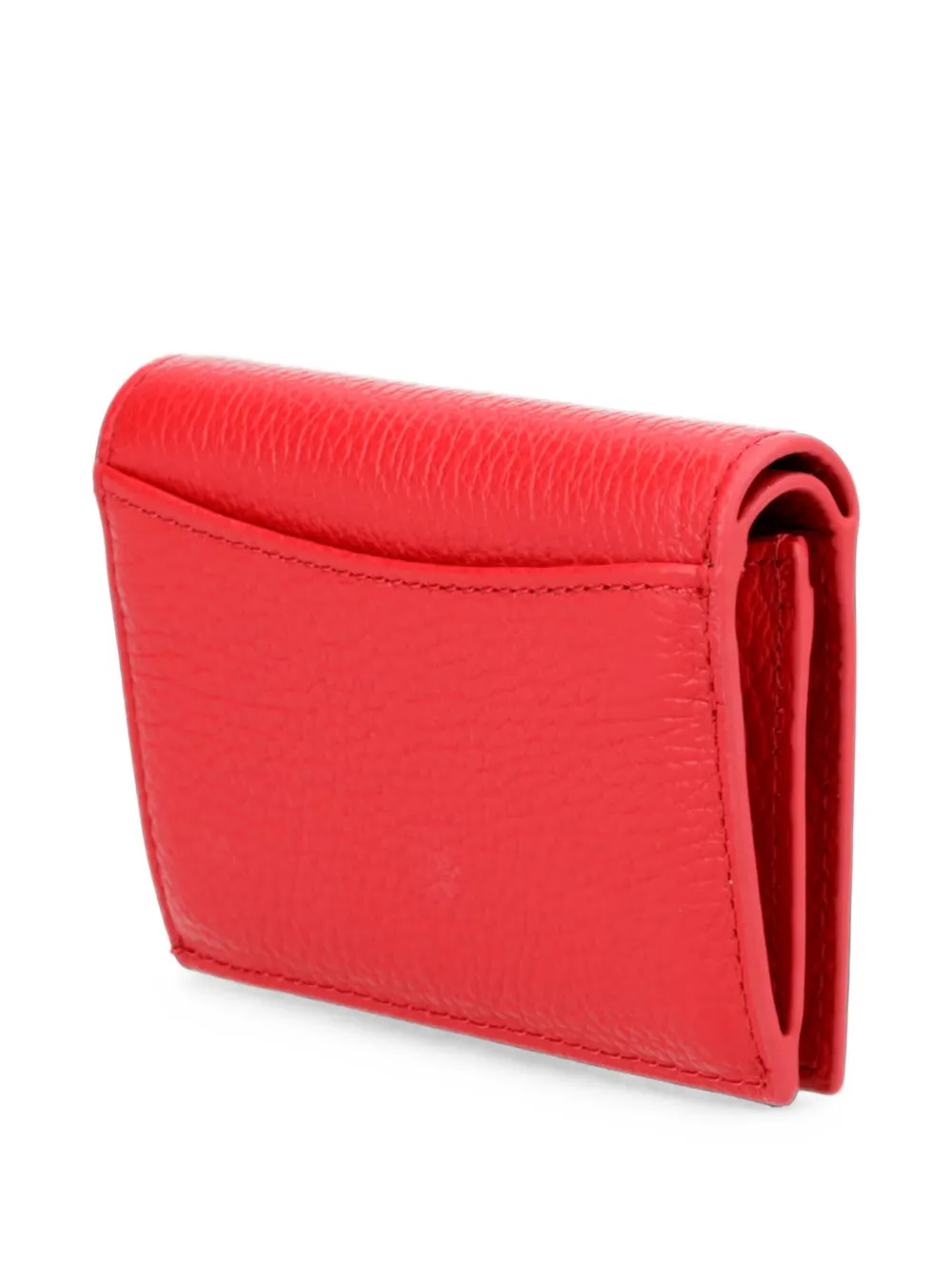 Coccinelle small Metallic logo-lettering pebbled wallet Rood