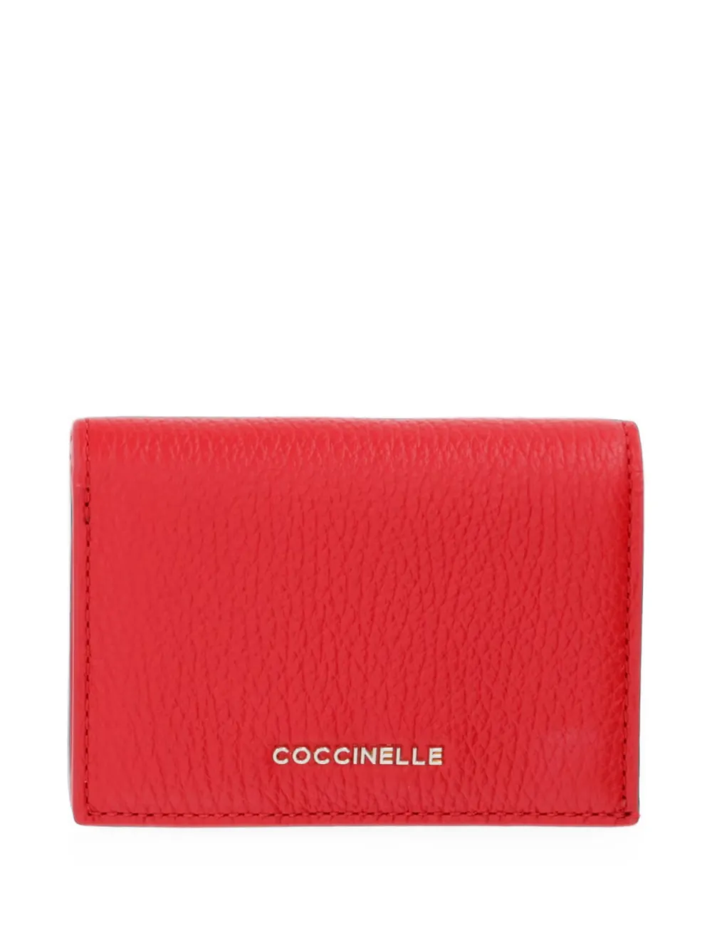 Coccinelle Metallic Soft logo-lettering pebbled wallet - Rosso