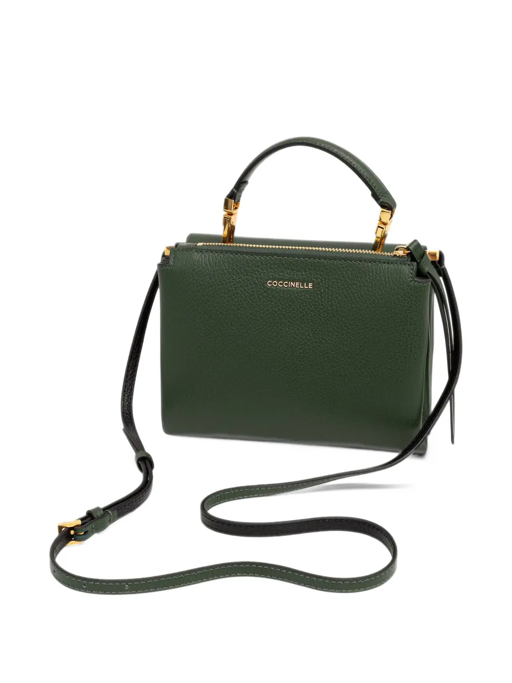 Coccinelle Arlettis leren shopper Groen