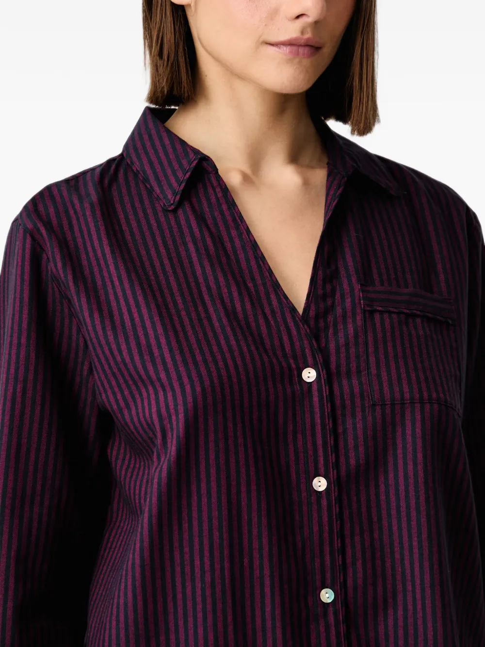 Chantelle Gabriel gestreept pyjamashirt Paars