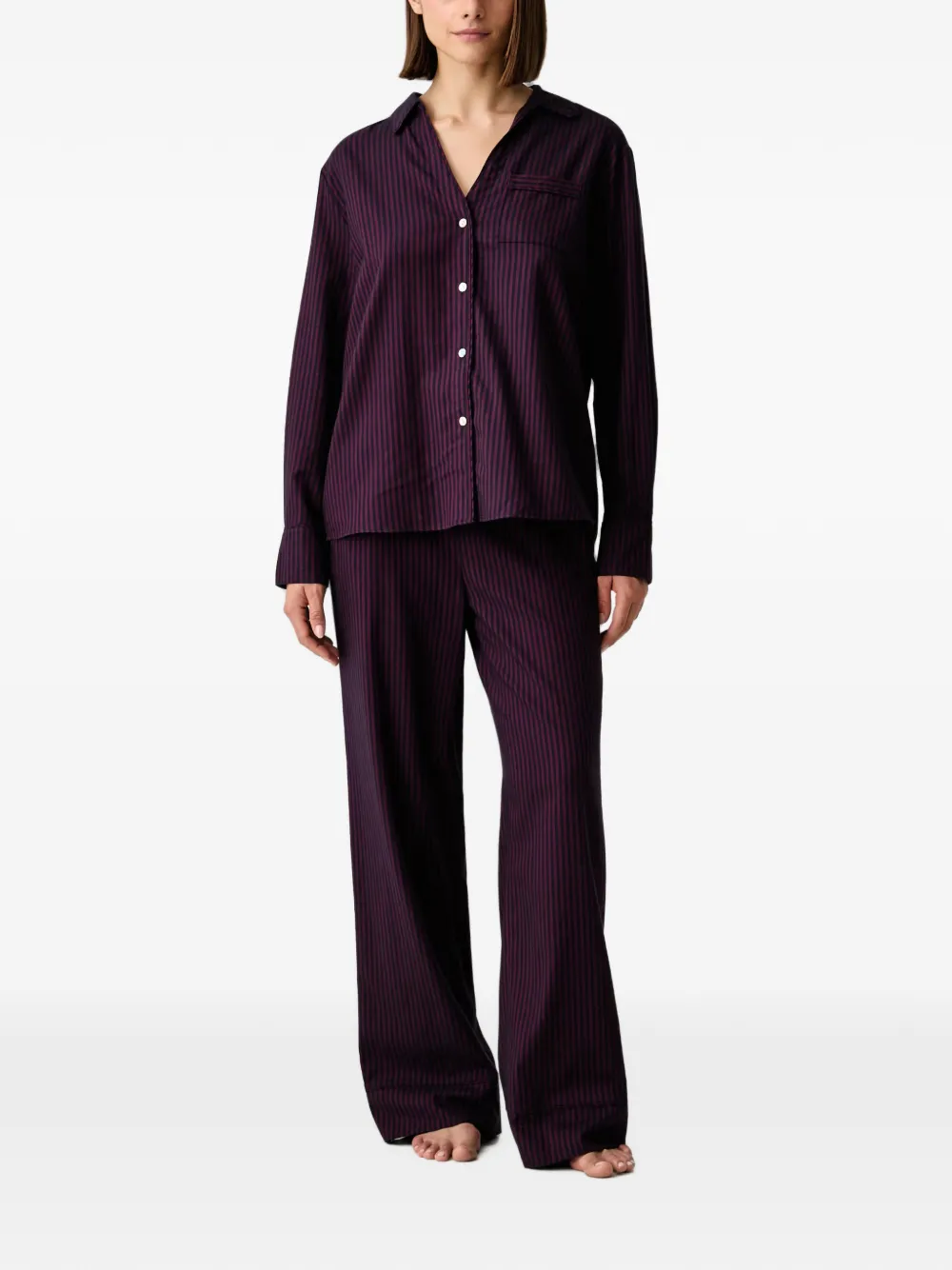 Chantelle Gabriel gestreept pyjamashirt Paars
