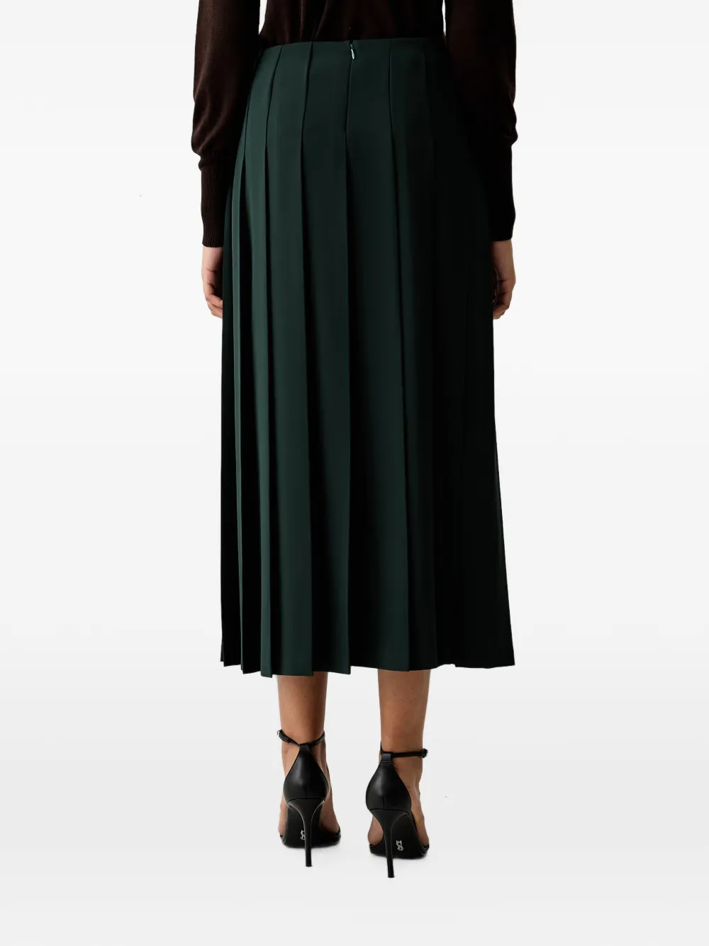 LUISA SPAGNOLI Festone geplooide maxi-rok met zijsplit Groen