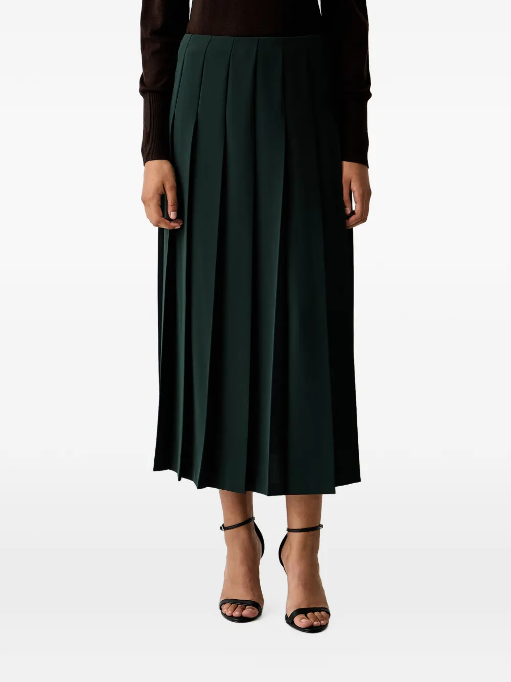 LUISA SPAGNOLI Festone side-slit pleated maxi skirt