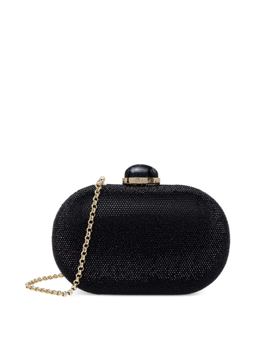 LUISA SPAGNOLI mini pochette ovale ornée de cristaux - Noir