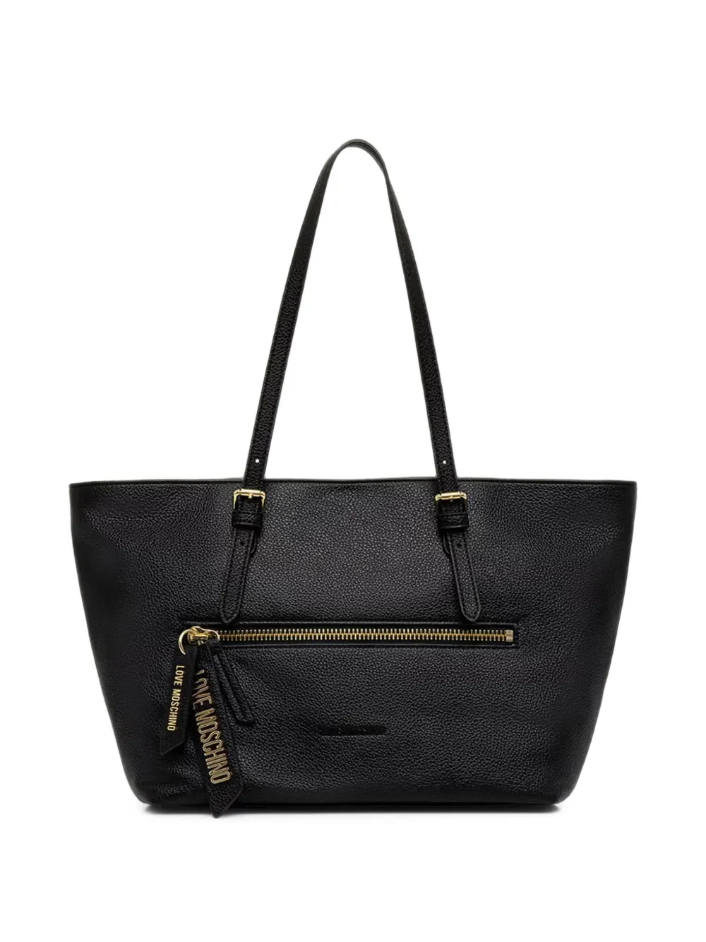 Love Moschino logo-plaque tote bag - Nero