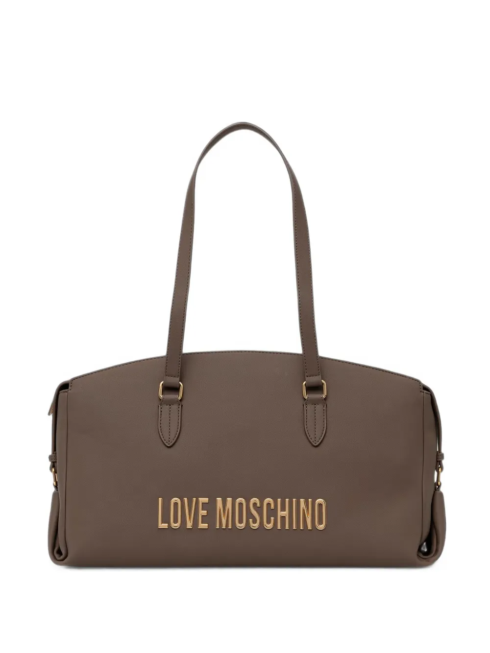 Love Moschino logo-plaque tote bag - Marrone