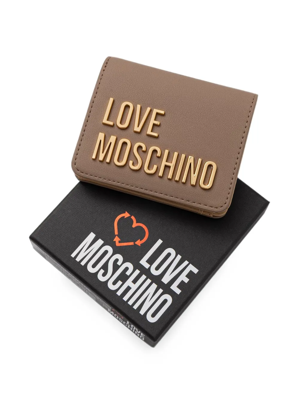 Love Moschino Portemonnee met logoplakkaat Beige