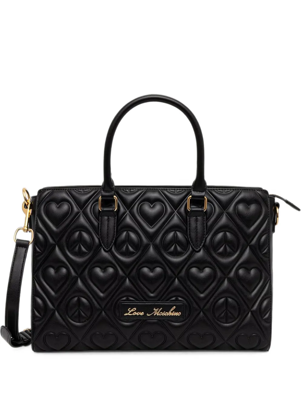 Love Moschino quilted heart-motif tote bag - Nero