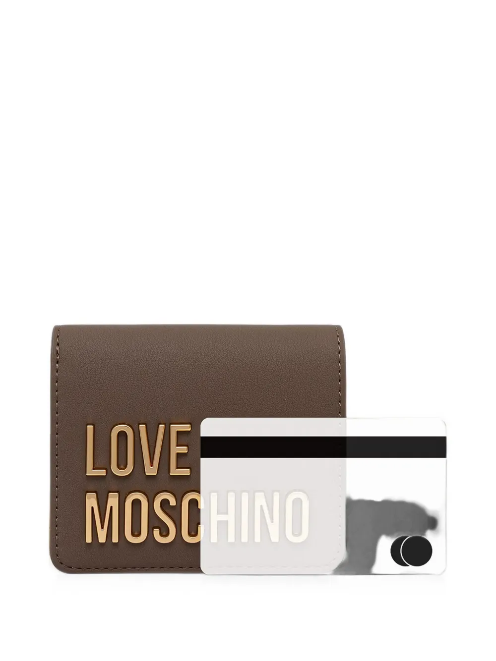 Love Moschino Portemonnee met logoplakkaat Bruin