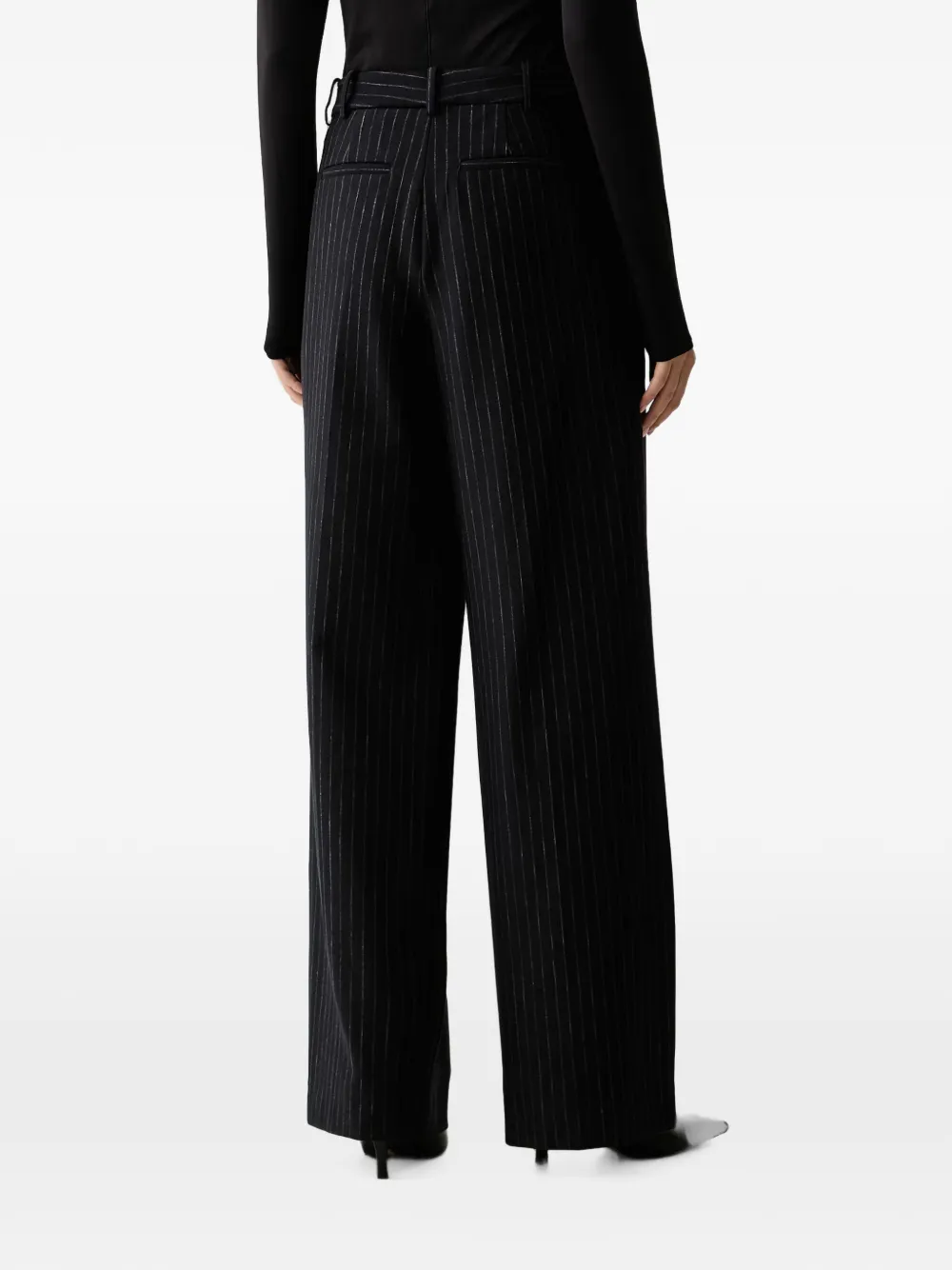 LUISA SPAGNOLI Geplooide pantalon met krijtstreep Zwart