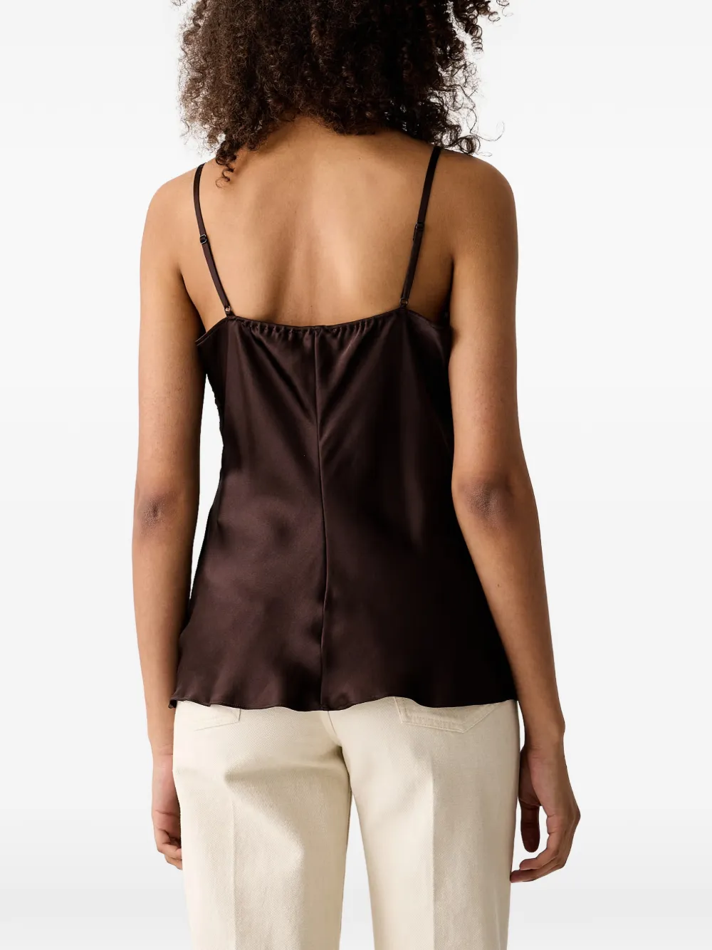 LUISA SPAGNOLI Lezioni blouse met kanten afwerking Bruin
