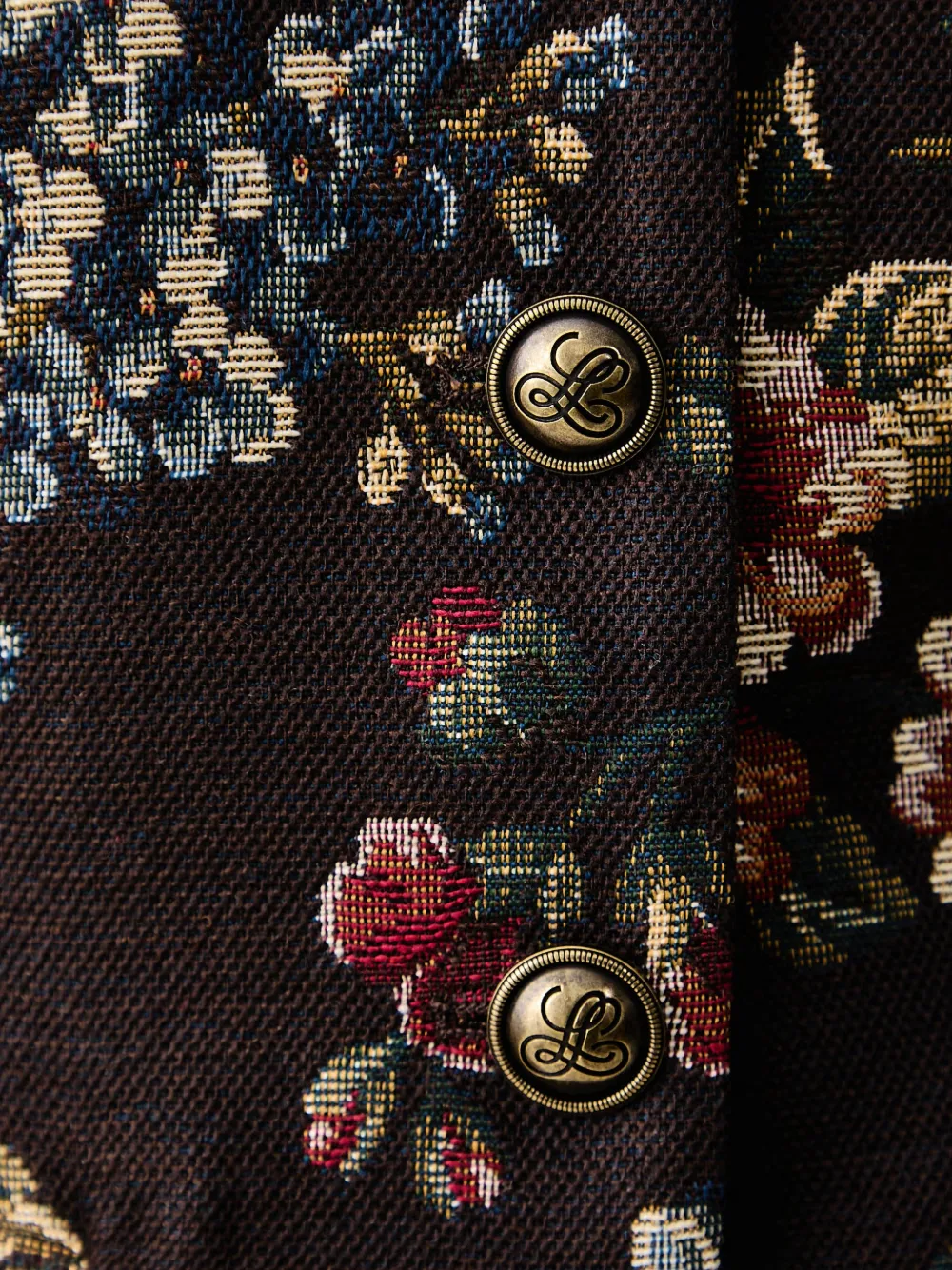 LUISA SPAGNOLI Semaforo gilet met bloemen-jacquard Bruin