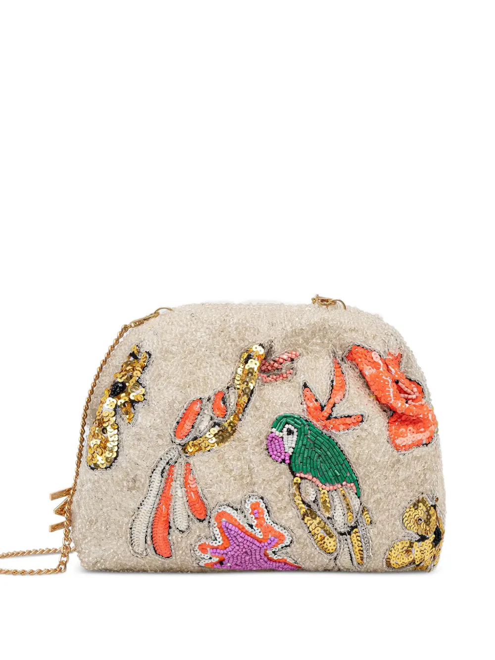 Lola Casademunt sequin-embellished beaded cross body bag - Bianco
