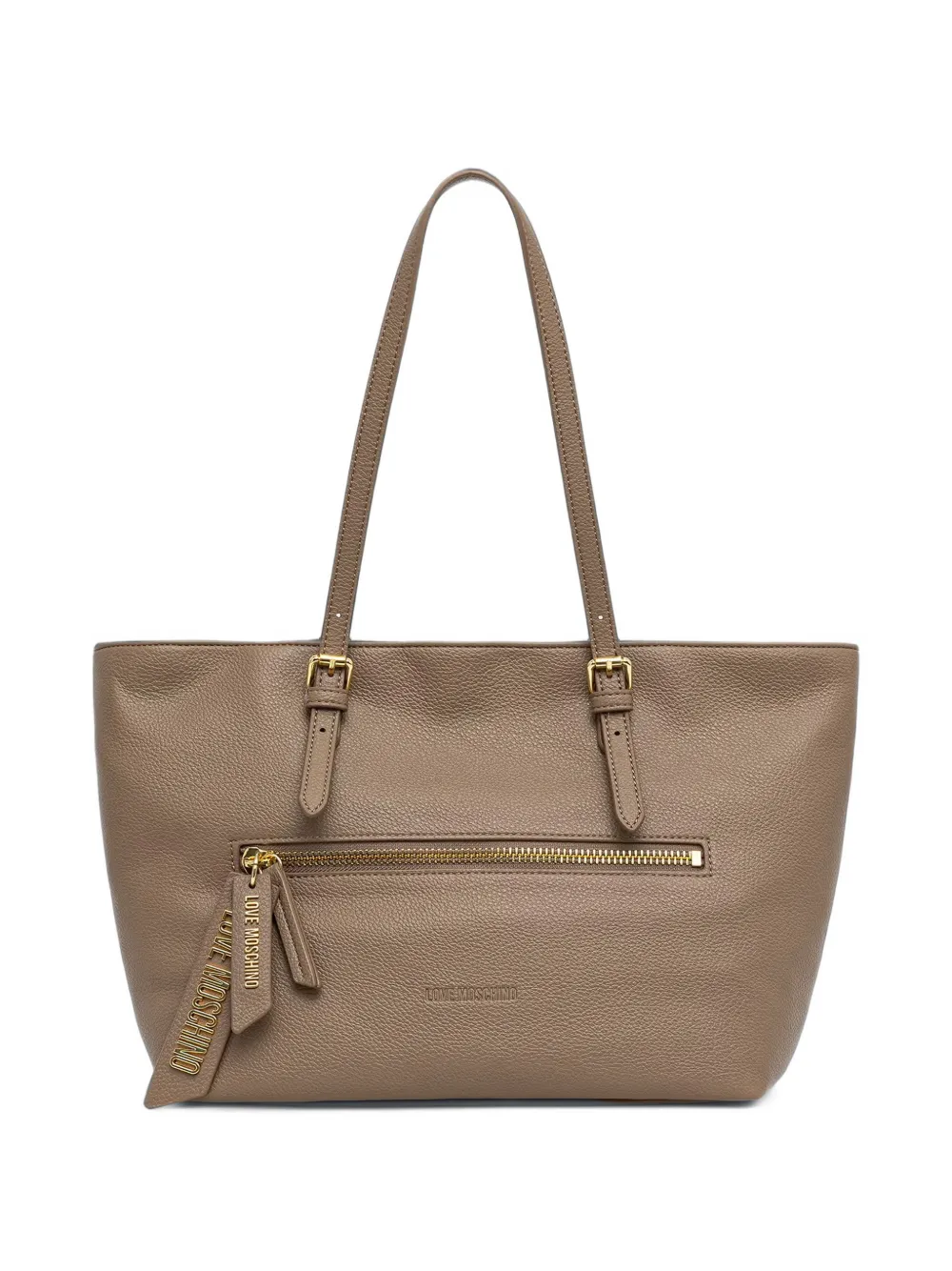 Love Moschino logo-plaque tote bag - Toni neutri