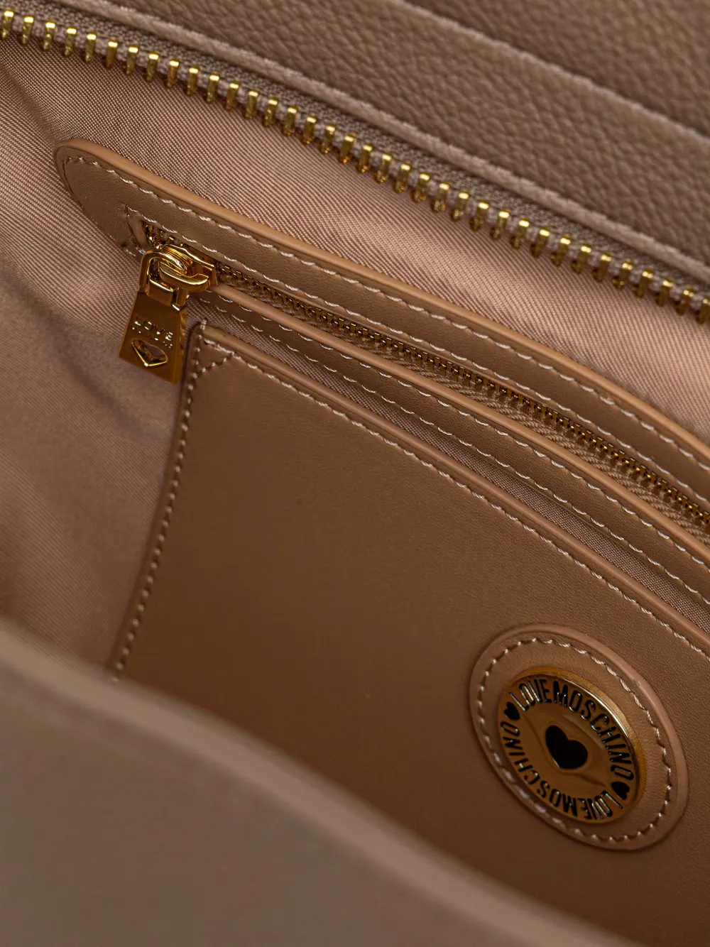Love Moschino Heuptas met logoplakkaat Beige