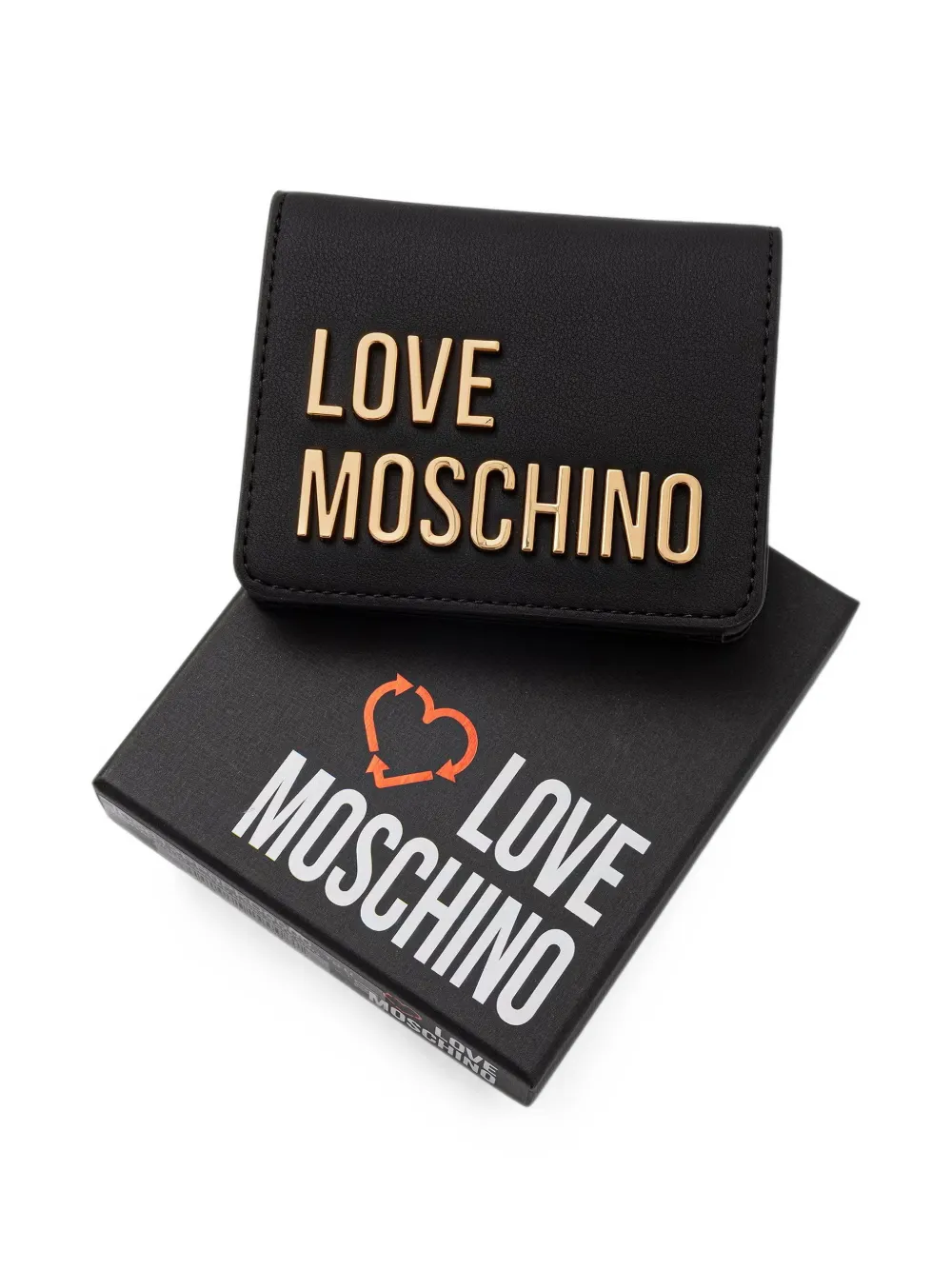 Love Moschino Portemonnee met logoplakkaat Zwart