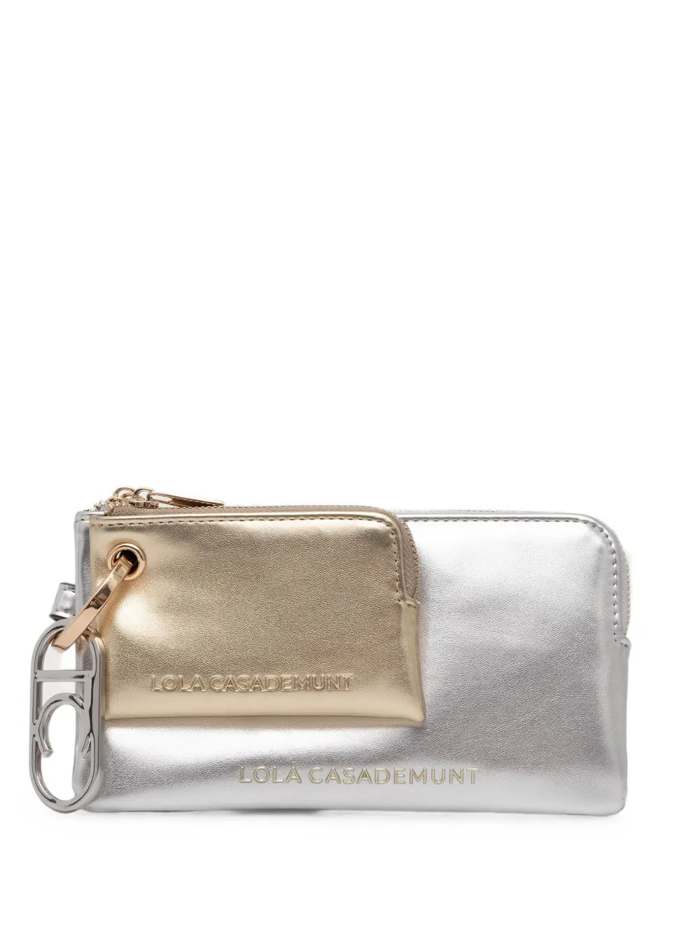 Lola Casademunt logo-lettering wristlet purse - Argento