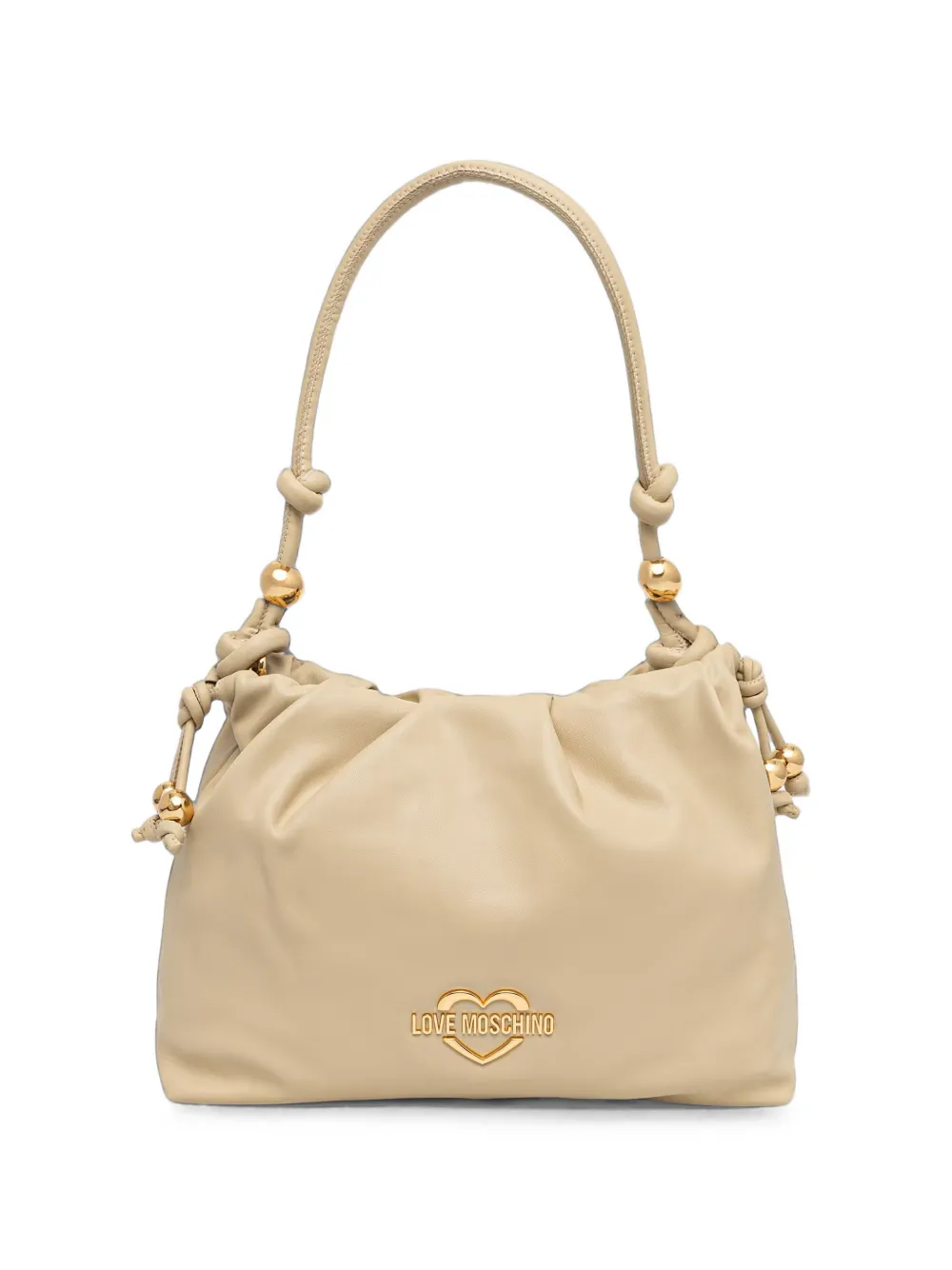 Love Moschino heart-plaque knotted tote bag - Toni neutri