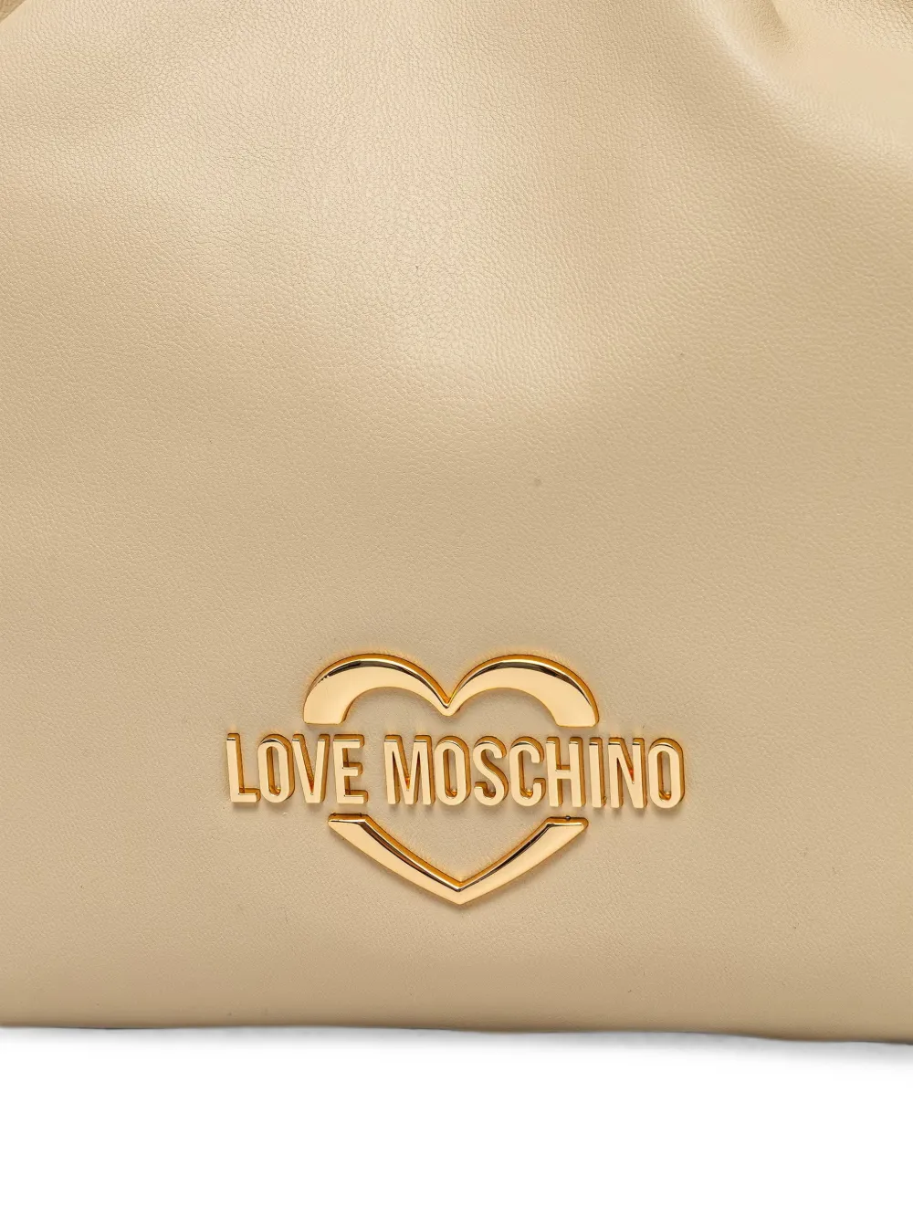Love Moschino Geknoopte shopper met hartplakkaat Beige
