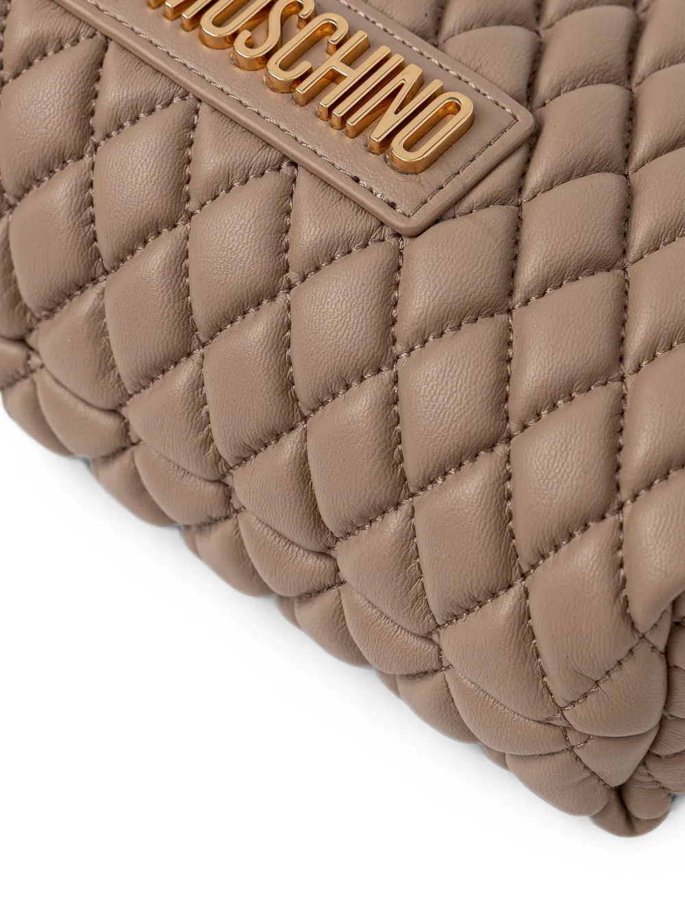 Love Moschino Leren schoudertas Beige