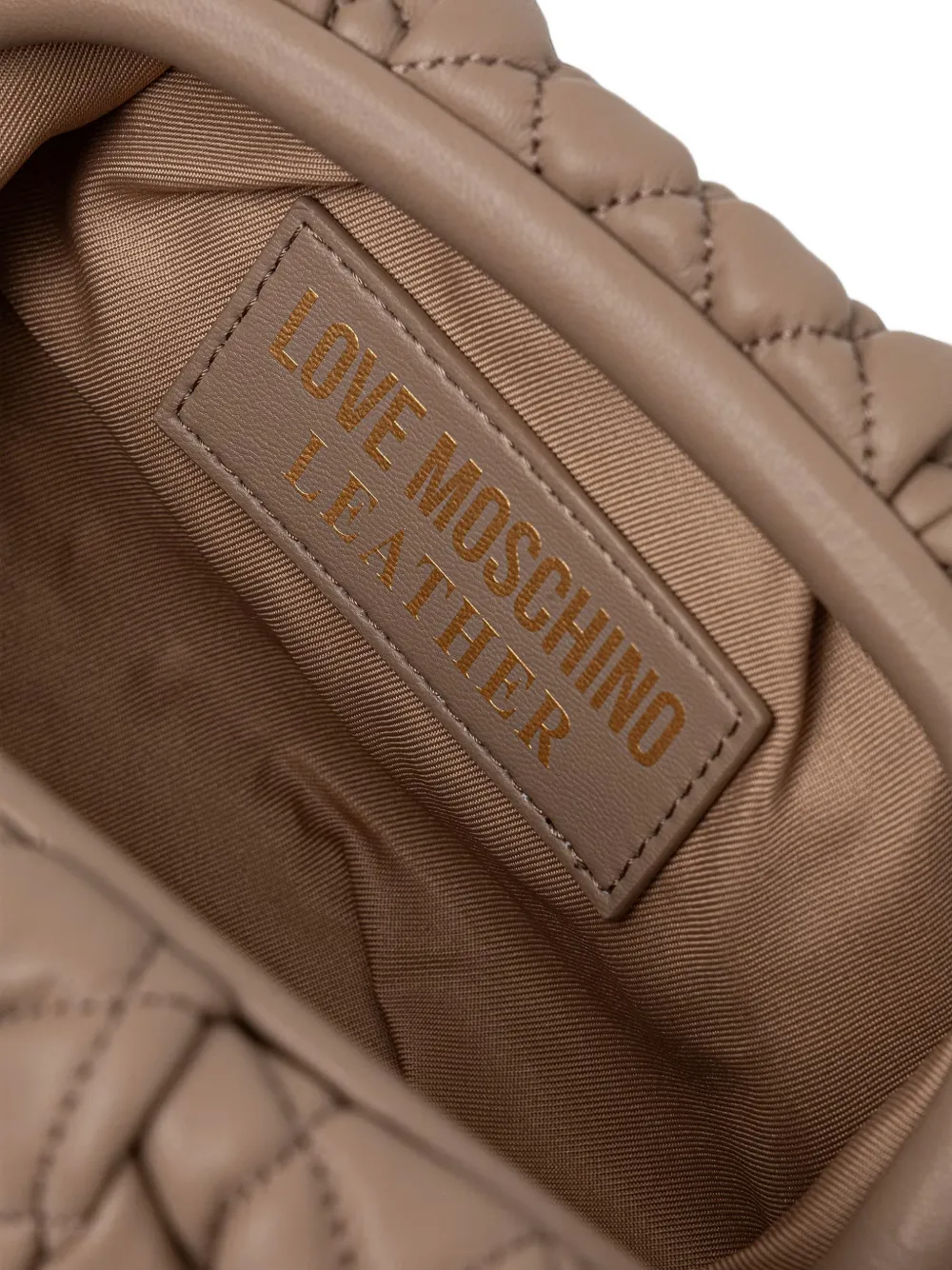 Love Moschino Leren schoudertas Beige