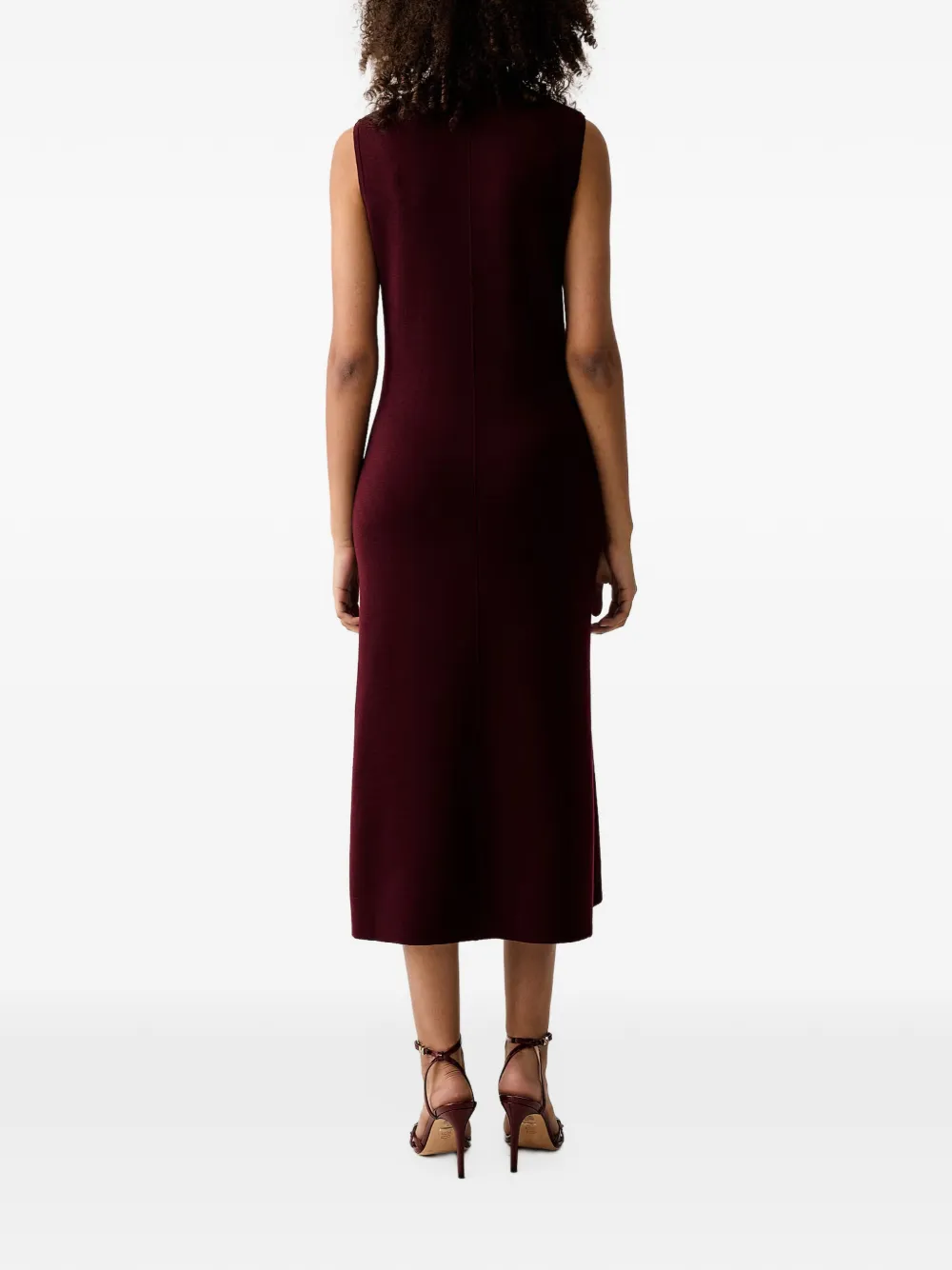 LUISA SPAGNOLI Masuria bow-detail belted midi dress Rood