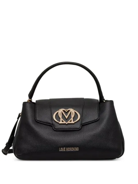 Love Moschino logo-plaque pebbled tote bag