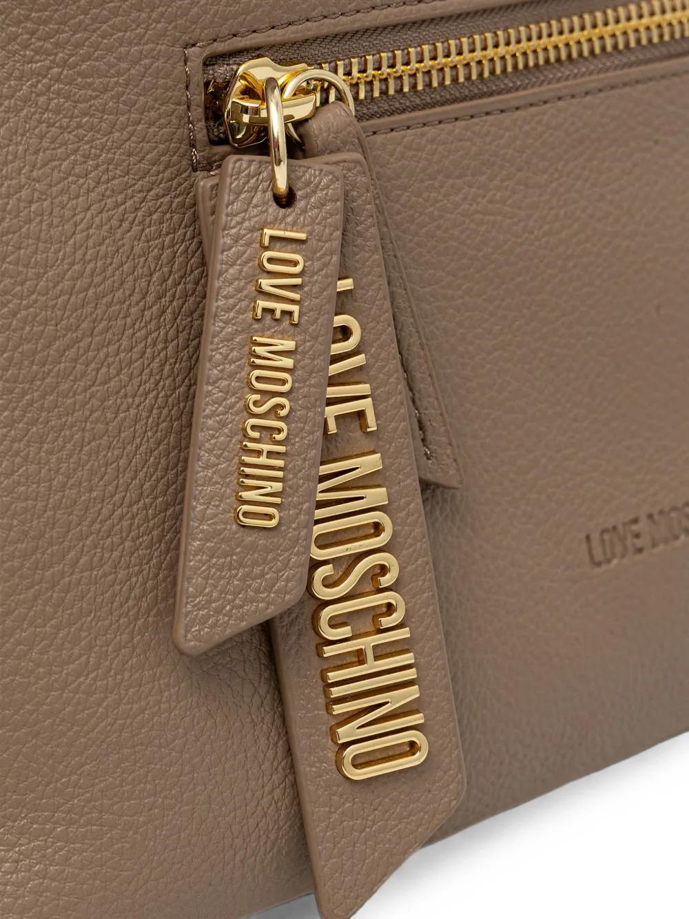 Love Moschino Shopper met logoplakkaat Beige