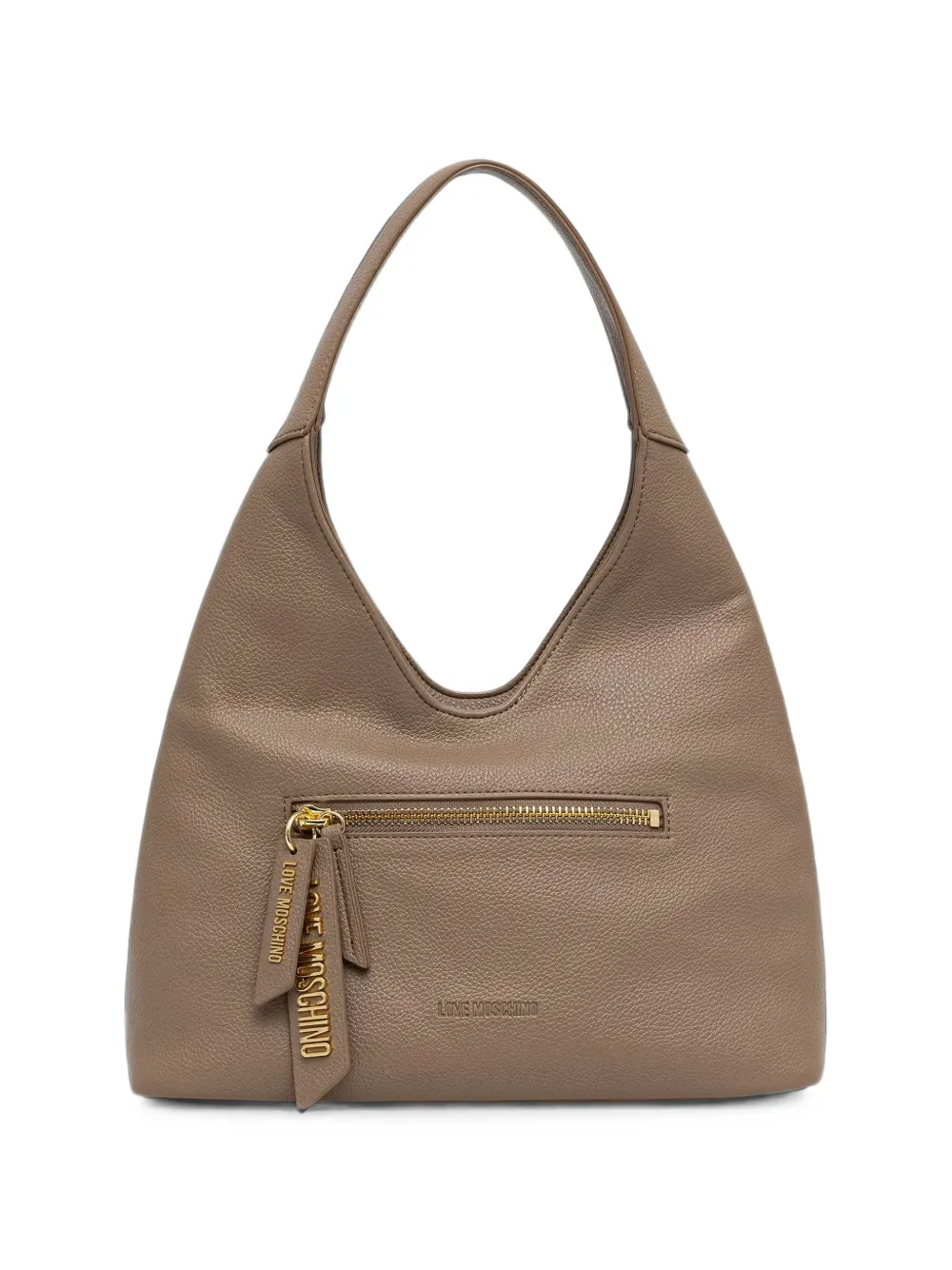 Love Moschino logo-plaque pebbled-effect tote bag
