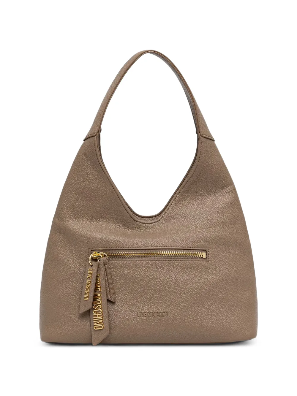 Love Moschino sac cabas grainé à plaque logo - Tons neutres Love Moschino sac cabas grainé à plaque logo - Tons neutres