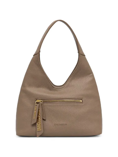 Love Moschino logo-plaque pebbled-effect tote bag