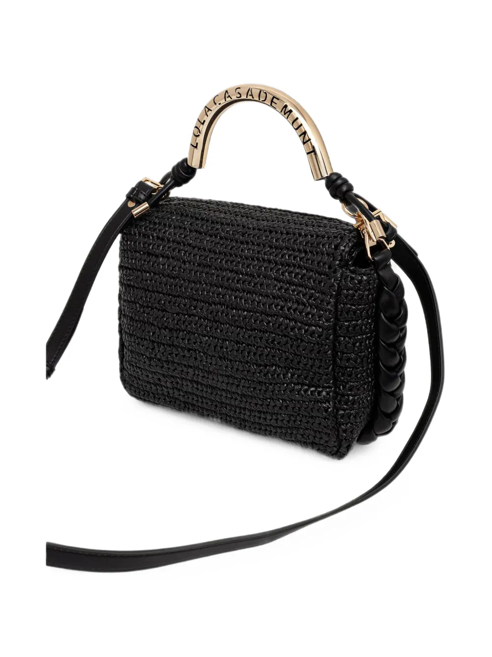 Lola Casademunt Shopper met geweven effect en handvat met logo Zwart