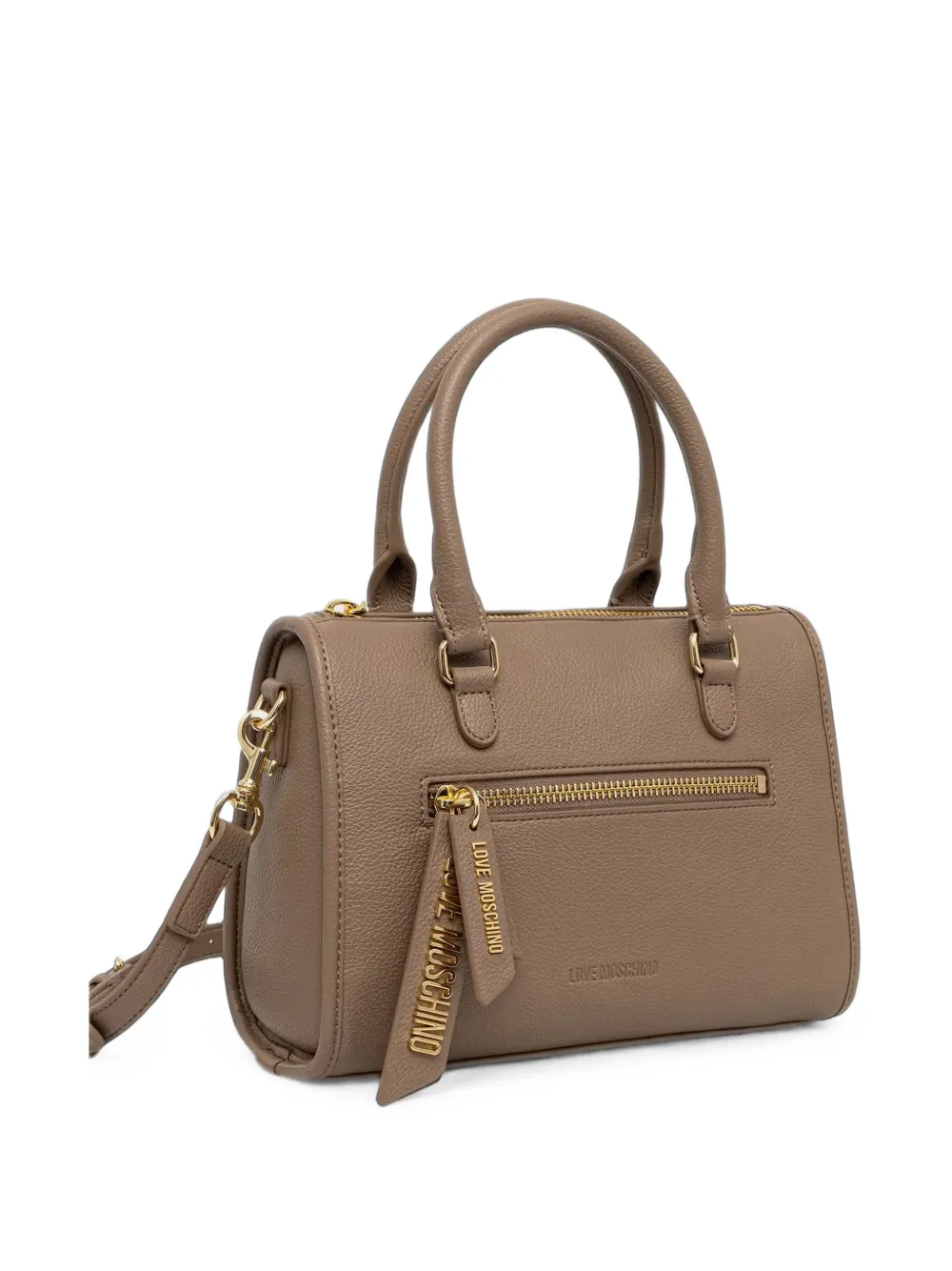 Love Moschino Shopper met logoplakkaat Beige