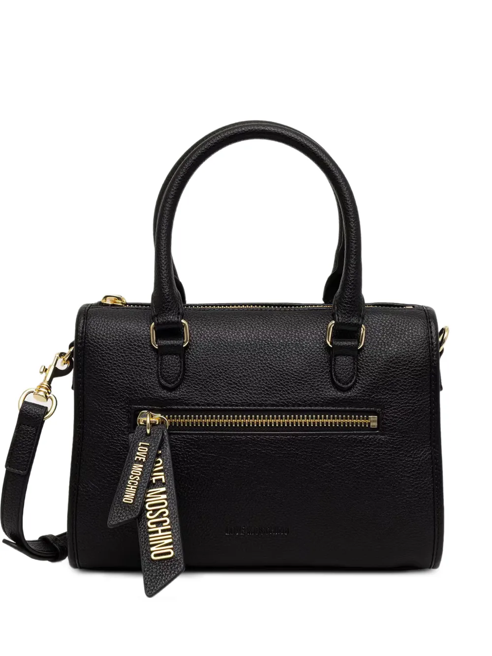 Love Moschino logo-plaque pebbled tote bag - Nero