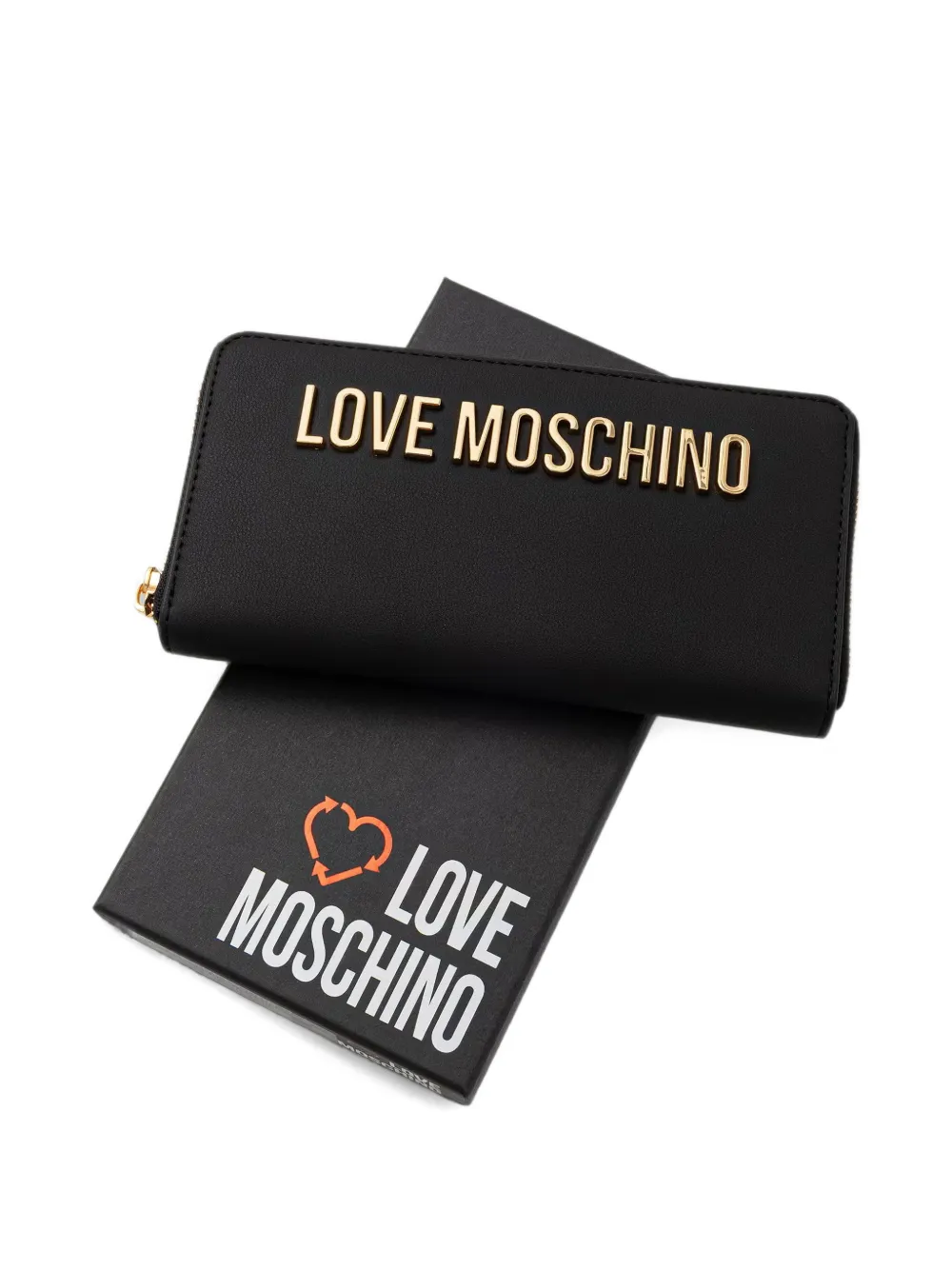 Love Moschino Portemonnee met logoplakkaat Zwart