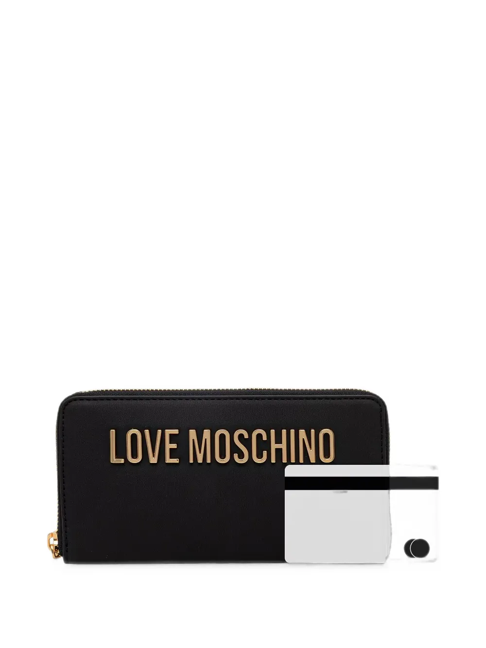 Love Moschino Portemonnee met logoplakkaat Zwart